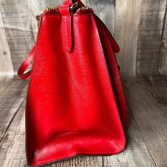RLL Ralph Lauren Red Leather tote shoulder Handbag - Picture 11 of 15